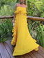 Elegant Off Shoulder Free Bust Ruffle Hem Pleated Sheer Chiffon Floor Length Party Dress