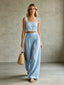 Texture Fabric Button Balloon Sleeve Coat and Elastic Waist Pencil Maxi Skirt Set