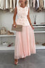 Sleeveless Chanel style vest vest mesh pleated skirt two-piece set