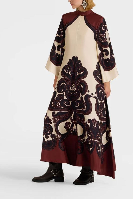 Elegance Ease Stunning Grenadilla Print Maxi Dress