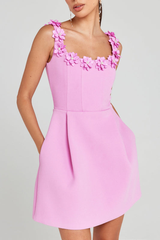 Sleeveless Pocket Suspender Mini Dress