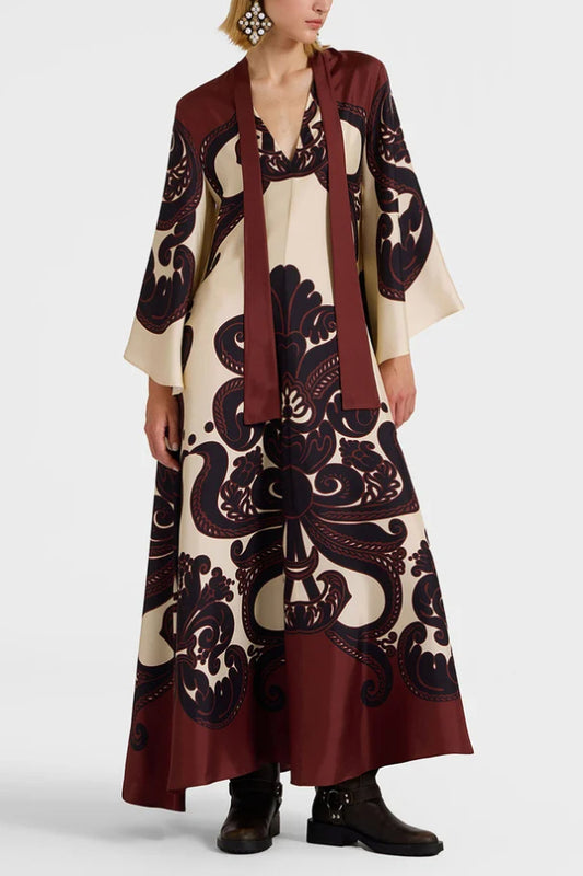 Elegance Ease Stunning Grenadilla Print Maxi Dress