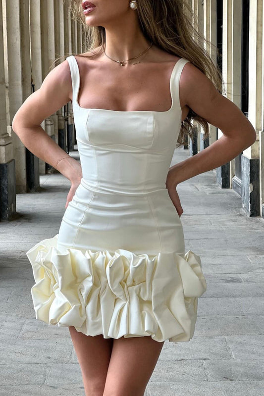 suspenders and ruffles Sexy mini dress