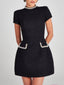 Round neck beaded Chanel style mini dress