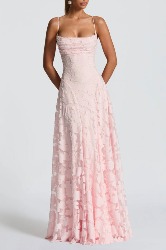 Sexy suspender chiffon elegant backless dress