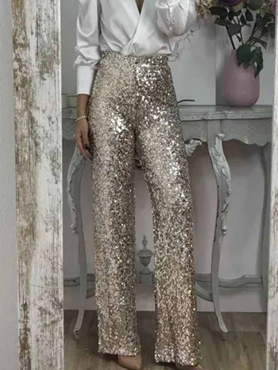 Party sequined flared pants