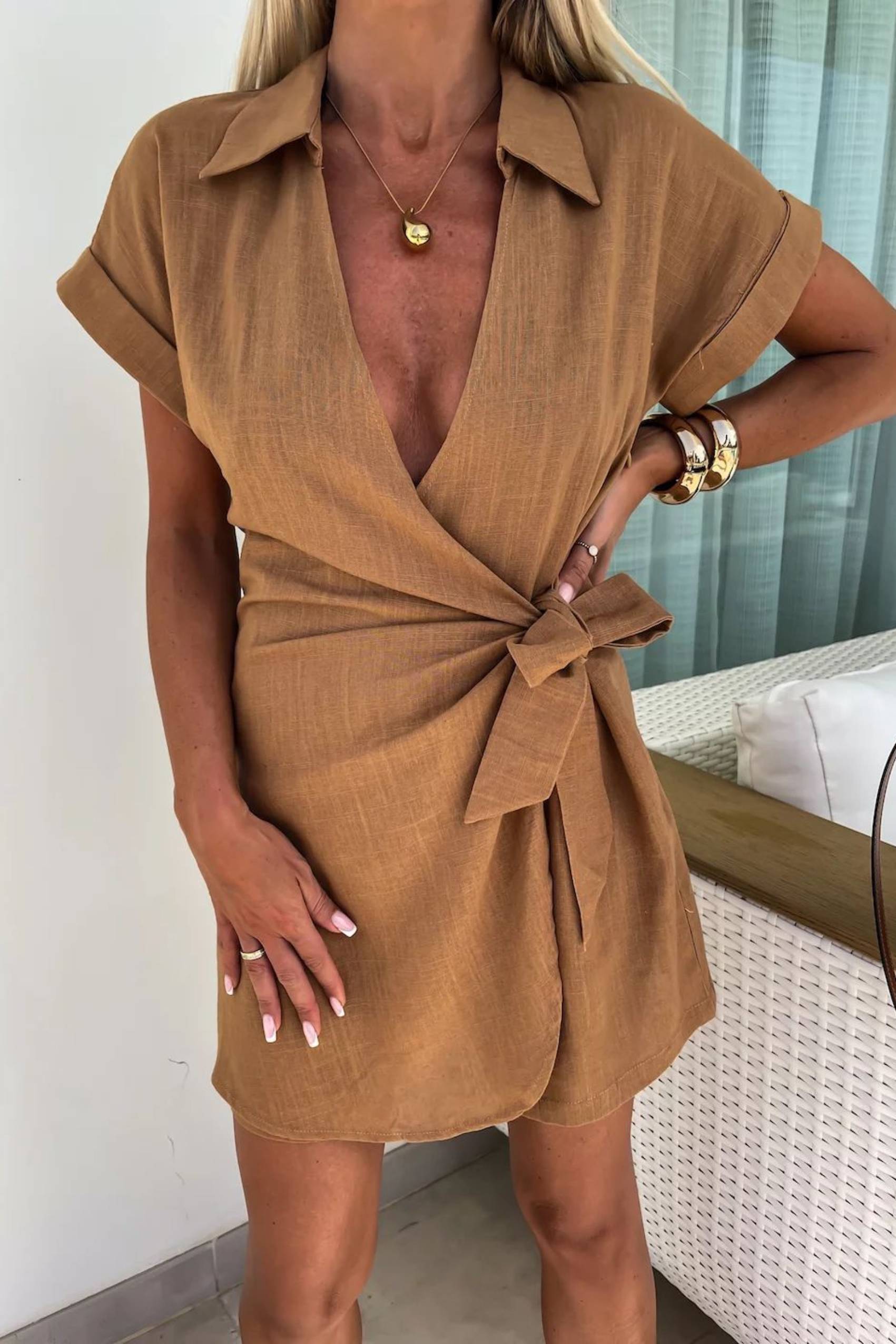 Casual Lapel Short Sleeve Romper Secondary image
