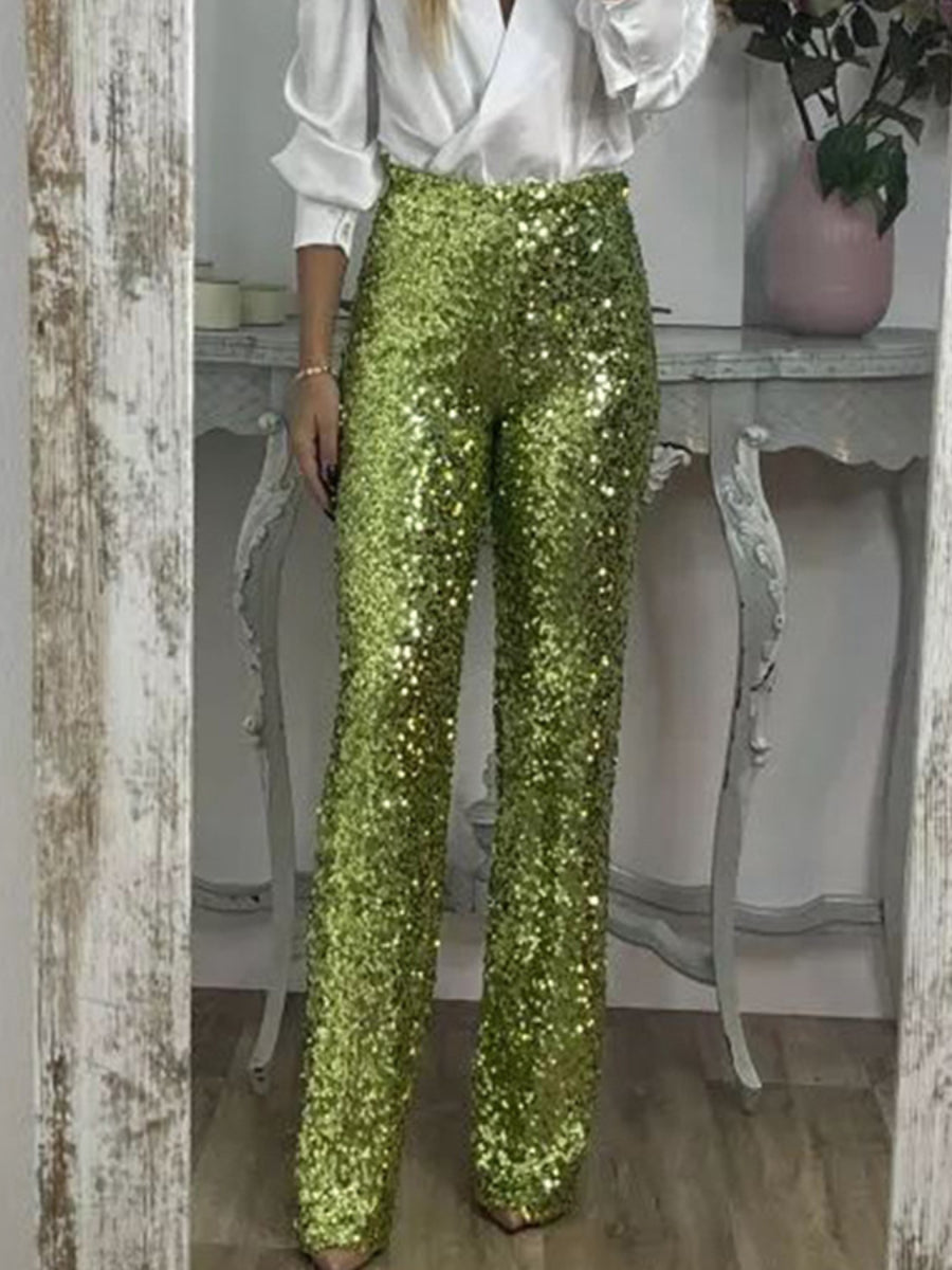 Party sequined flared pants