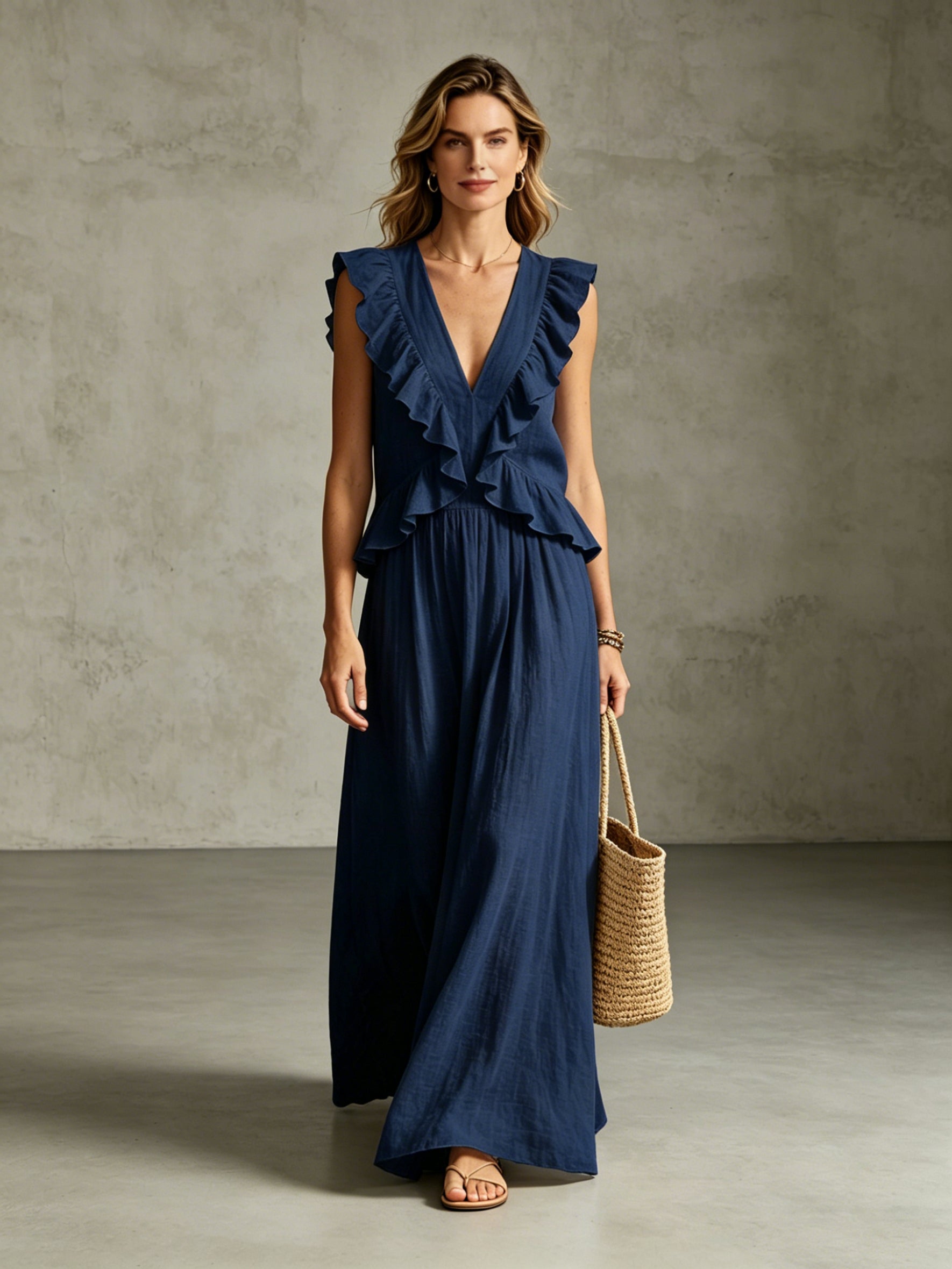 Texture Fabric Button Balloon Sleeve Coat and Elastic Waist Pencil Maxi Skirt Set Zweitbild