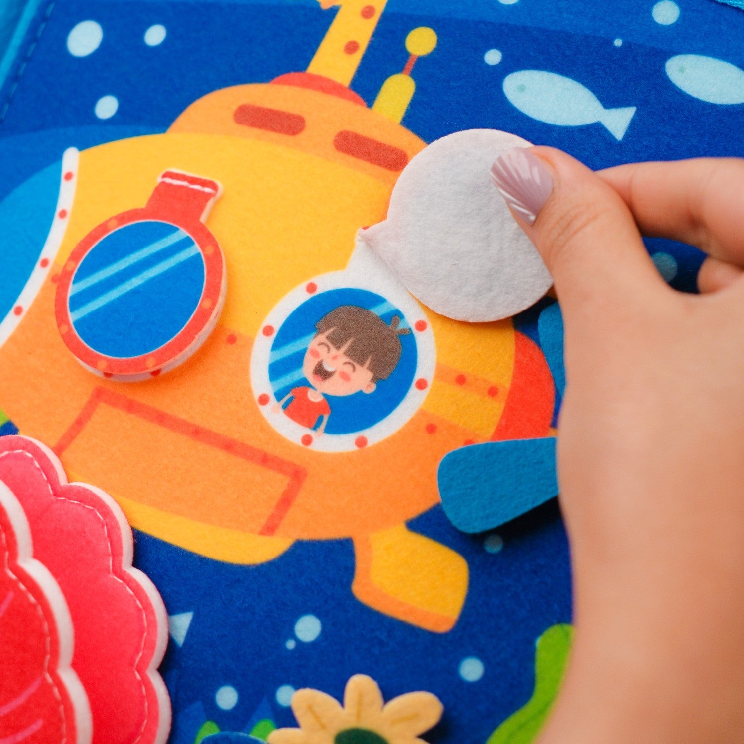 Ocean Adventure Quiet Book — Magic ABCD Torch & Magnetic Fishing