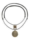 Wooden Disc & Bead Layered Long Necklace