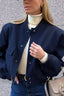 Solid Color Pocket Stand Collar Jacket