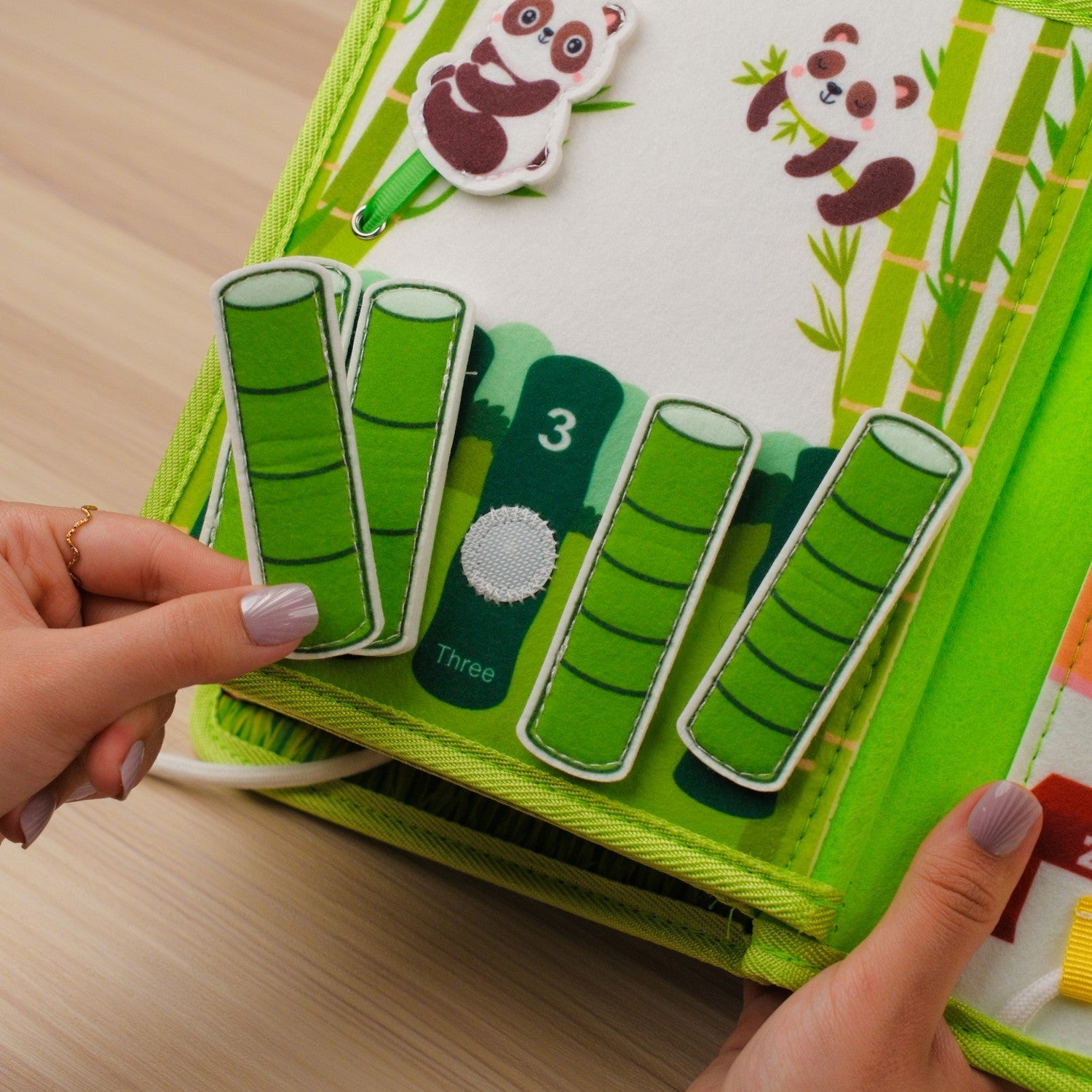 Zoo Adventure Quiet Book — Climbing Monkey, Squeaky Parrot & Zoo Map Tracing