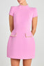 Slim-fit round neck beaded mini dress
