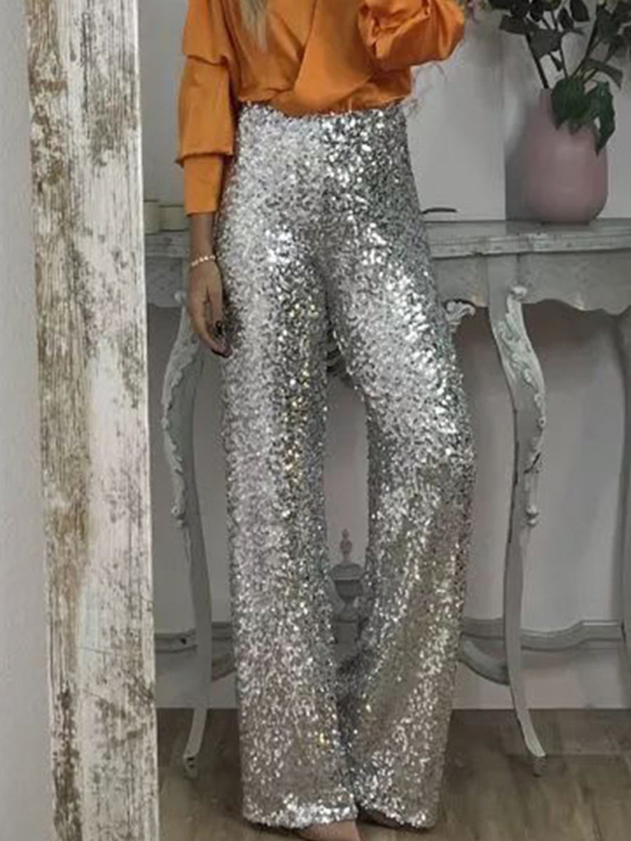 Party sequined flared pants Secondary image