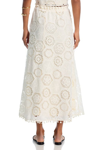 Sleeveless Embroidered Skirt Suit