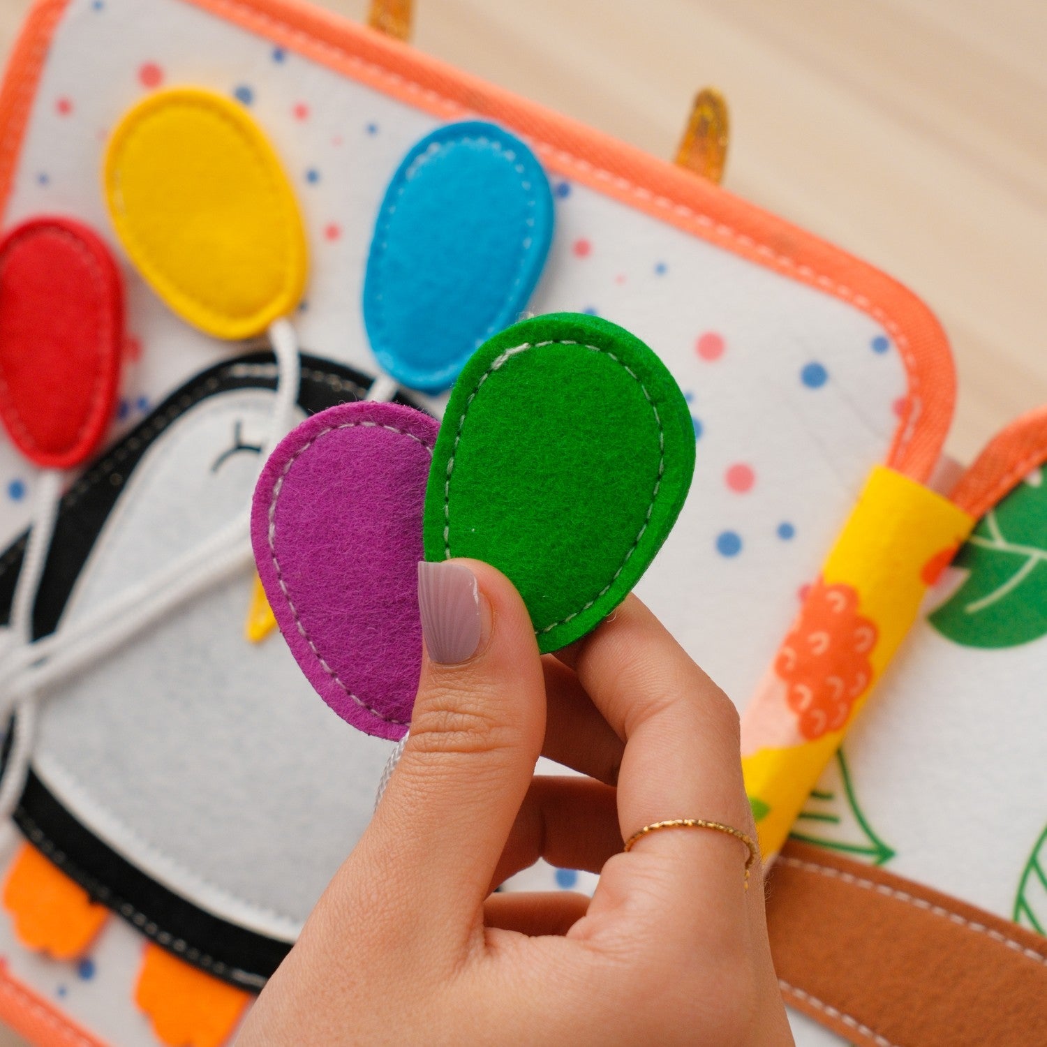 Deer Adventure Quiet Book — Crane & Blocks, Lacing Barn & Colour Pencil Matching