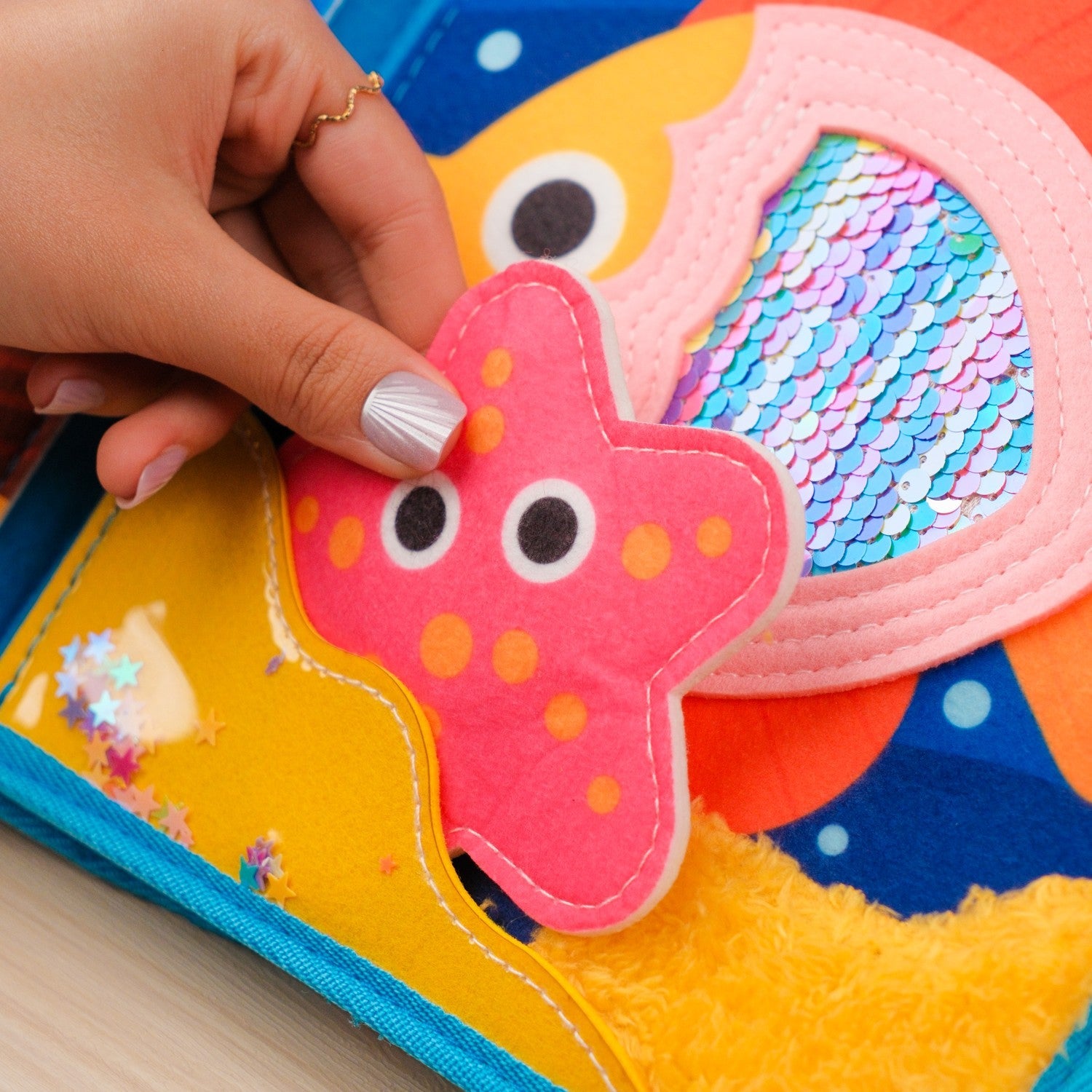 Ocean Adventure Quiet Book — Magic ABCD Torch & Magnetic Fishing
