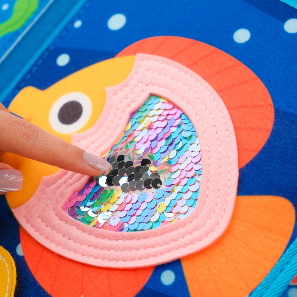 Ocean Adventure Quiet Book — Magic ABCD Torch & Magnetic Fishing