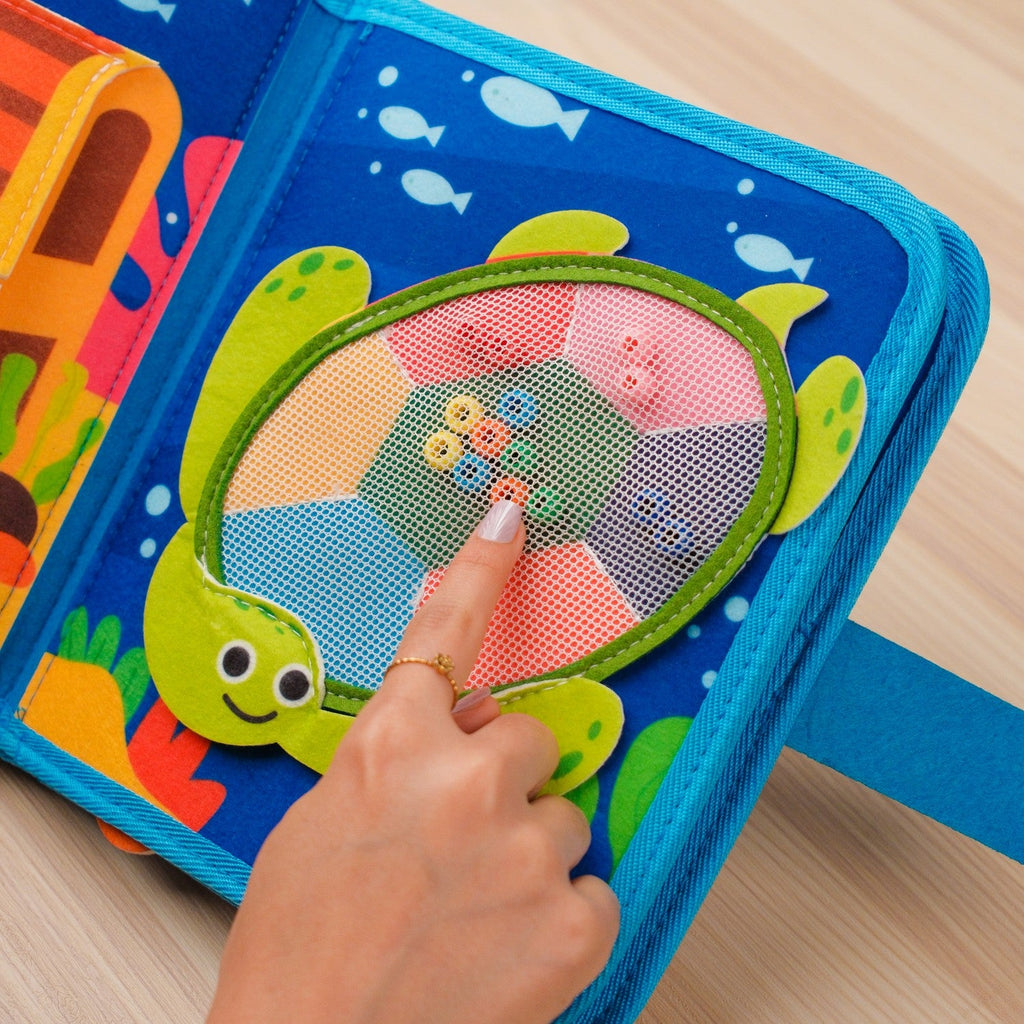 Ocean Adventure Quiet Book — Magic ABCD Torch & Magnetic Fishing