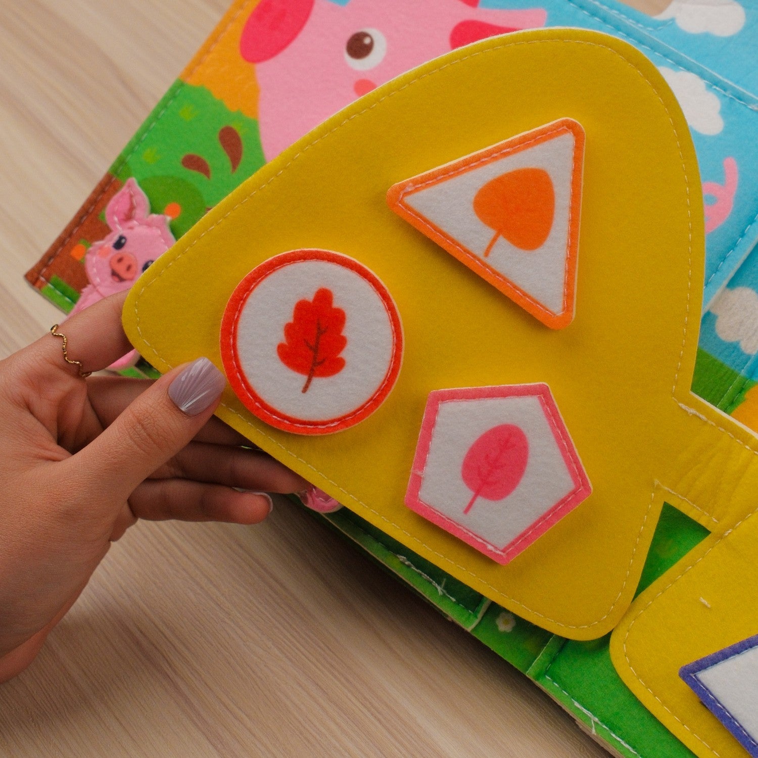 Farm Adventure Quiet Book with Handle — Finger Puppets, Sliding Duck & Counting Harvest