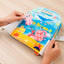 Blue Ocean Quiet Book with Handle — Shark Hideout, Squeaky Crab & Shape Fish Matching