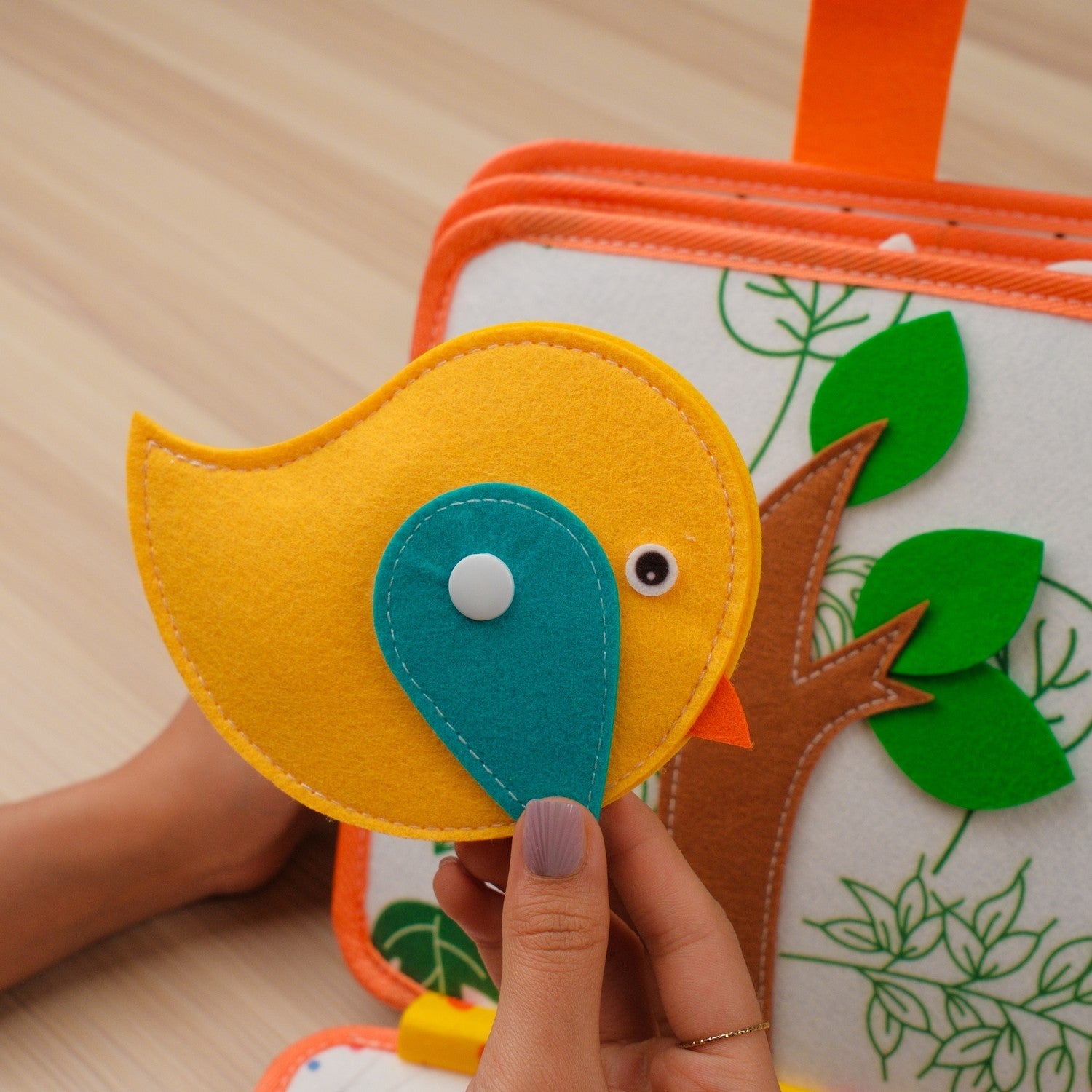 Deer Adventure Quiet Book — Crane & Blocks, Lacing Barn & Colour Pencil Matching
