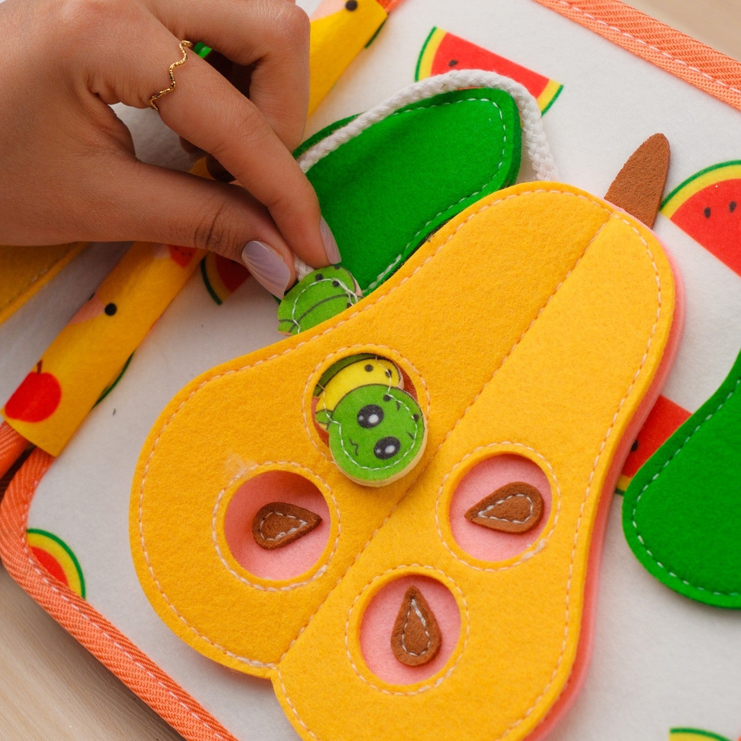 Deer Adventure Quiet Book — Crane & Blocks, Lacing Barn & Colour Pencil Matching