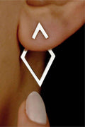 Gold Geometric Triangle Stud Earrings