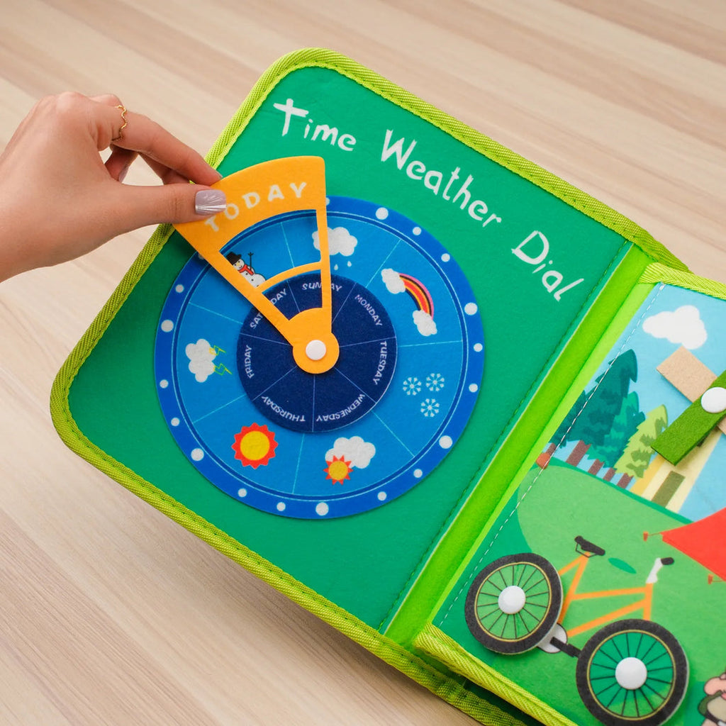 Forest Adventure Quiet Book — Magnetic Fishing, Butterfly Net & Hollow Log Hide & Seek