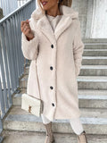 Collar women's plush top long coat