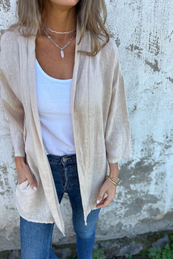 Ruched 3/4 Sleeve Cardigan Main image