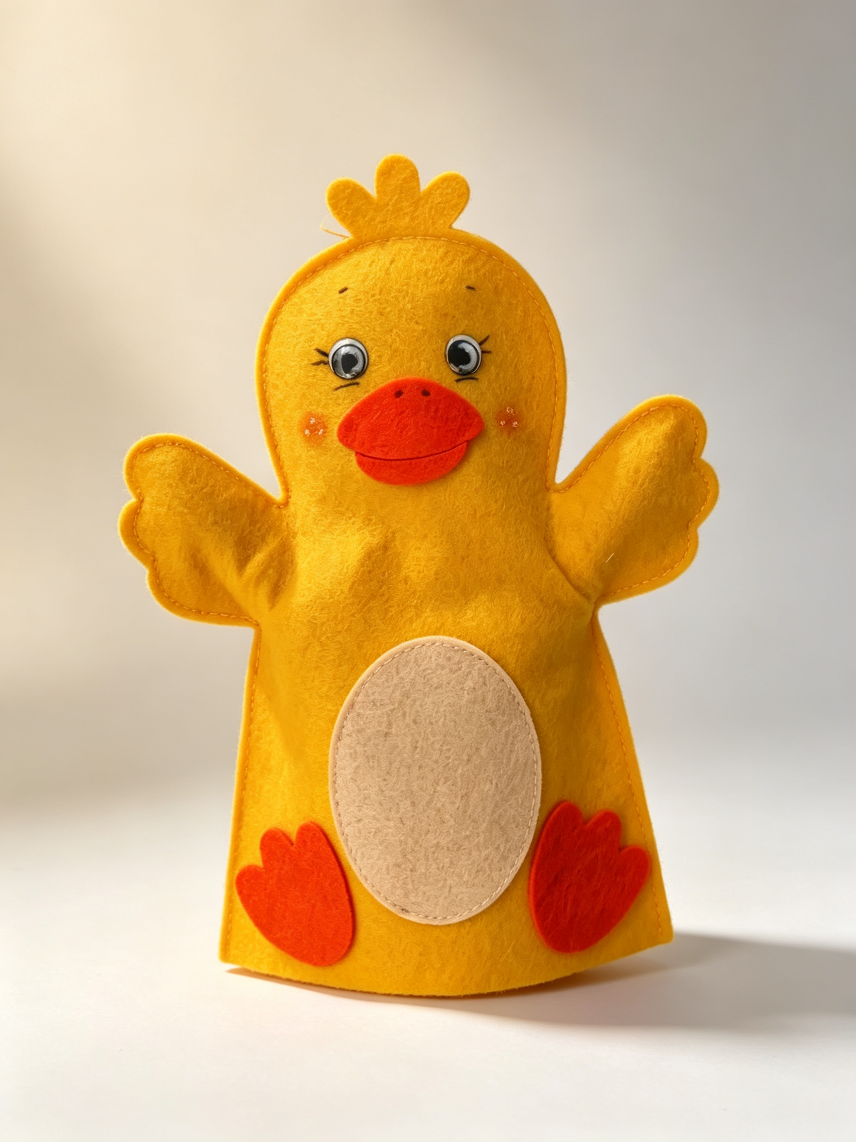 Set of 10 felt animal hand puppets: educational toys for story time and children's play.
