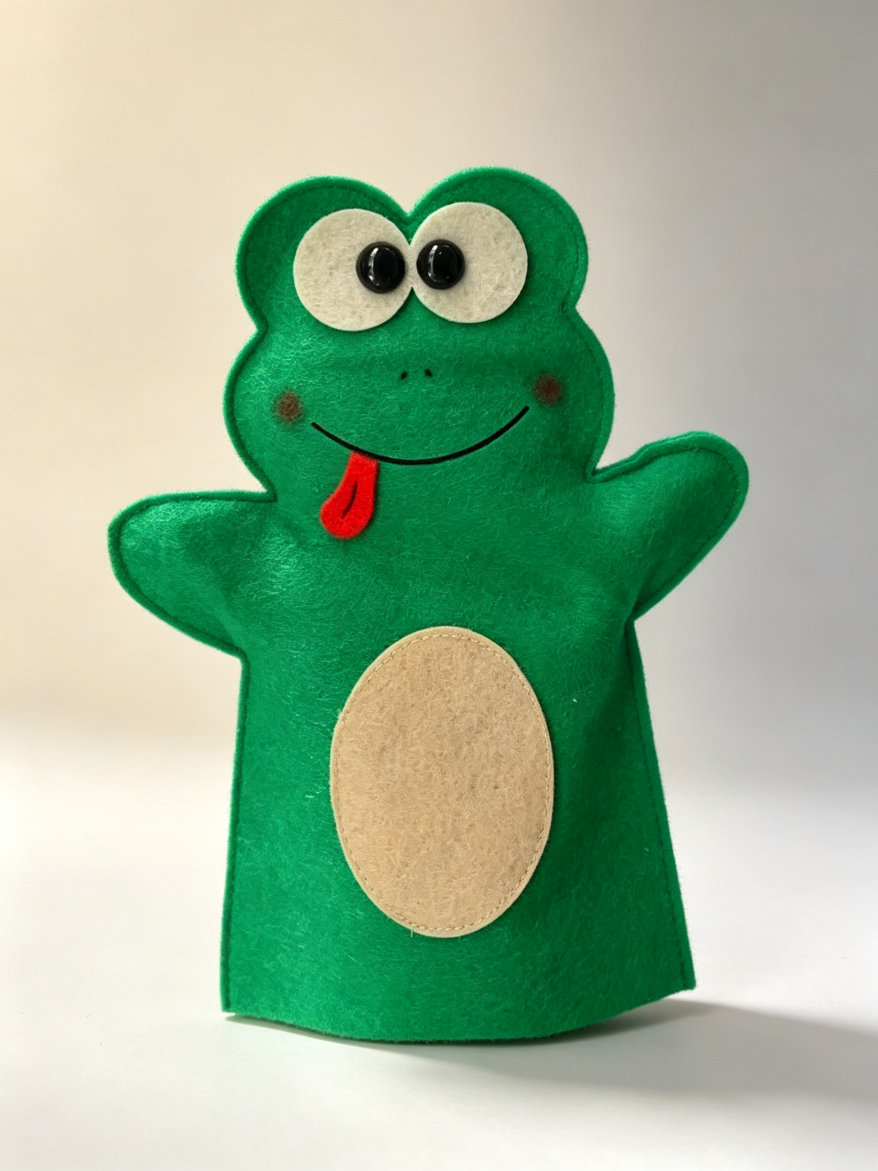 Set of 10 felt animal hand puppets: educational toys for story time and children's play.