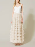 High waisted mesh cake skirt