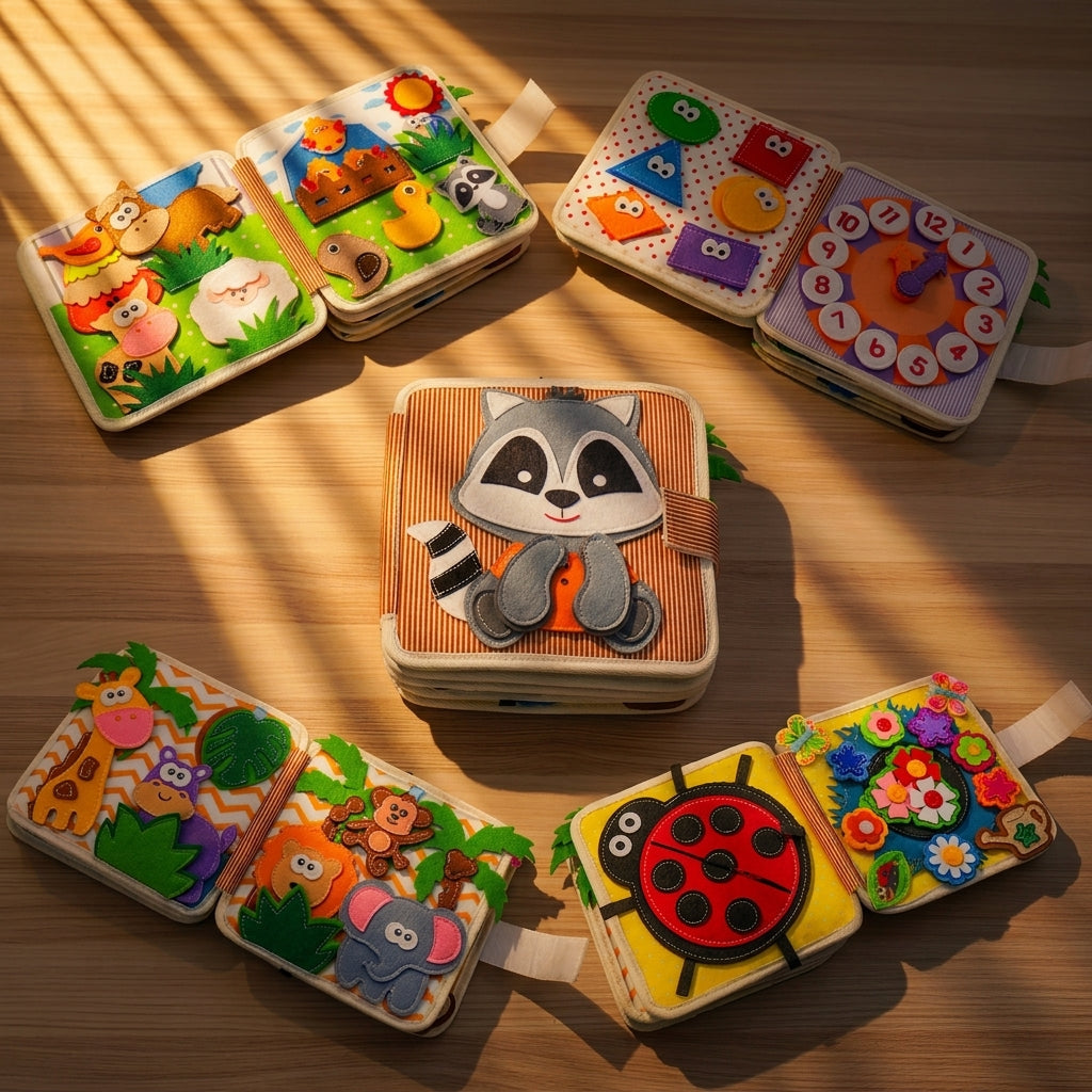 Raccoon Adventure Quiet Book for Toddlers
