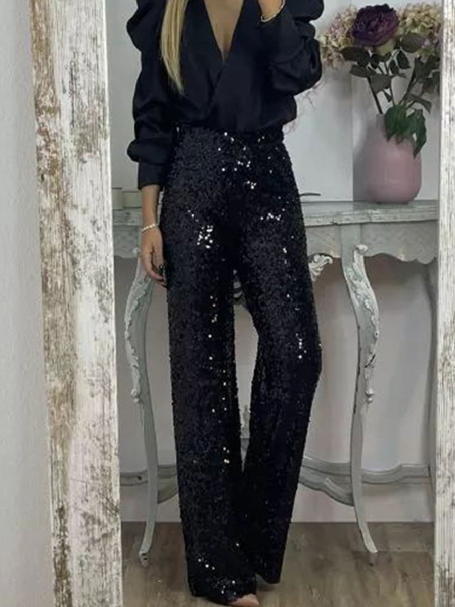 Party sequined flared pants