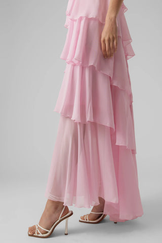 3D floral layered chiffon dress