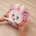 Pink Rabbit Quiet Book — Squeaky Fox, Sensory Animals & Four Seasons