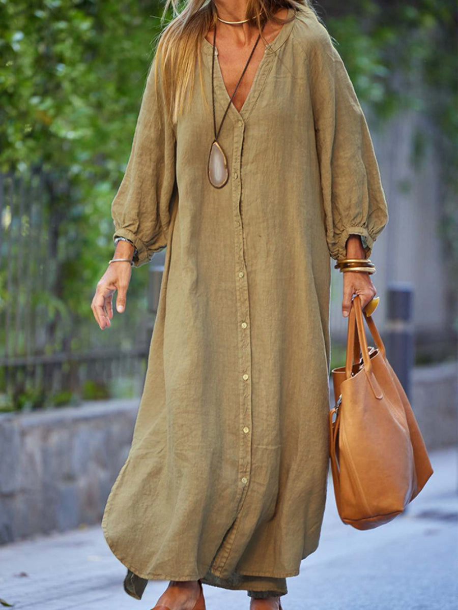 casual long sleeved cardigan maxi dress