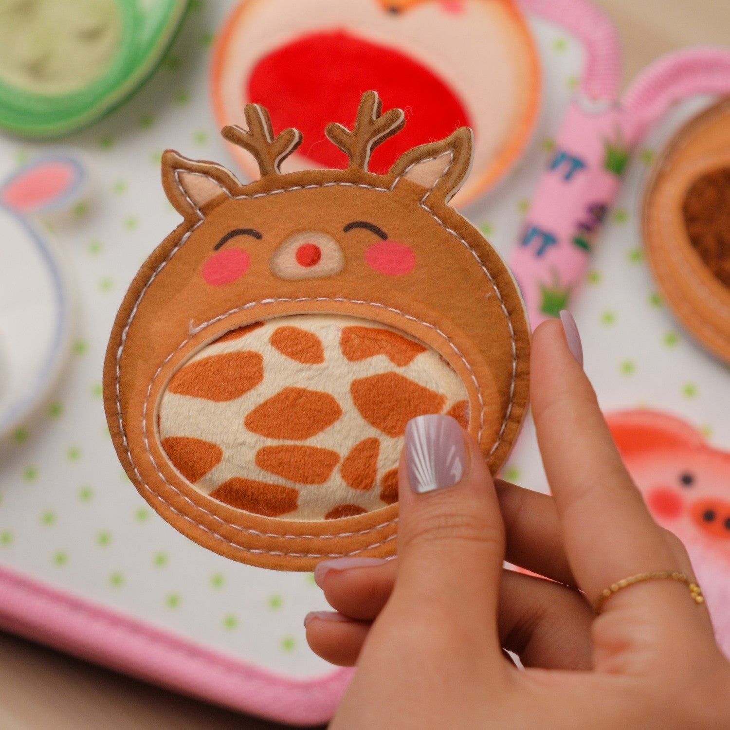 Pink Rabbit Quiet Book — Squeaky Fox, Sensory Animals & Four Seasons