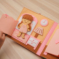 Pink Princess House Quiet Book for Girls — Dress-Up, Braid & Makeup Bag