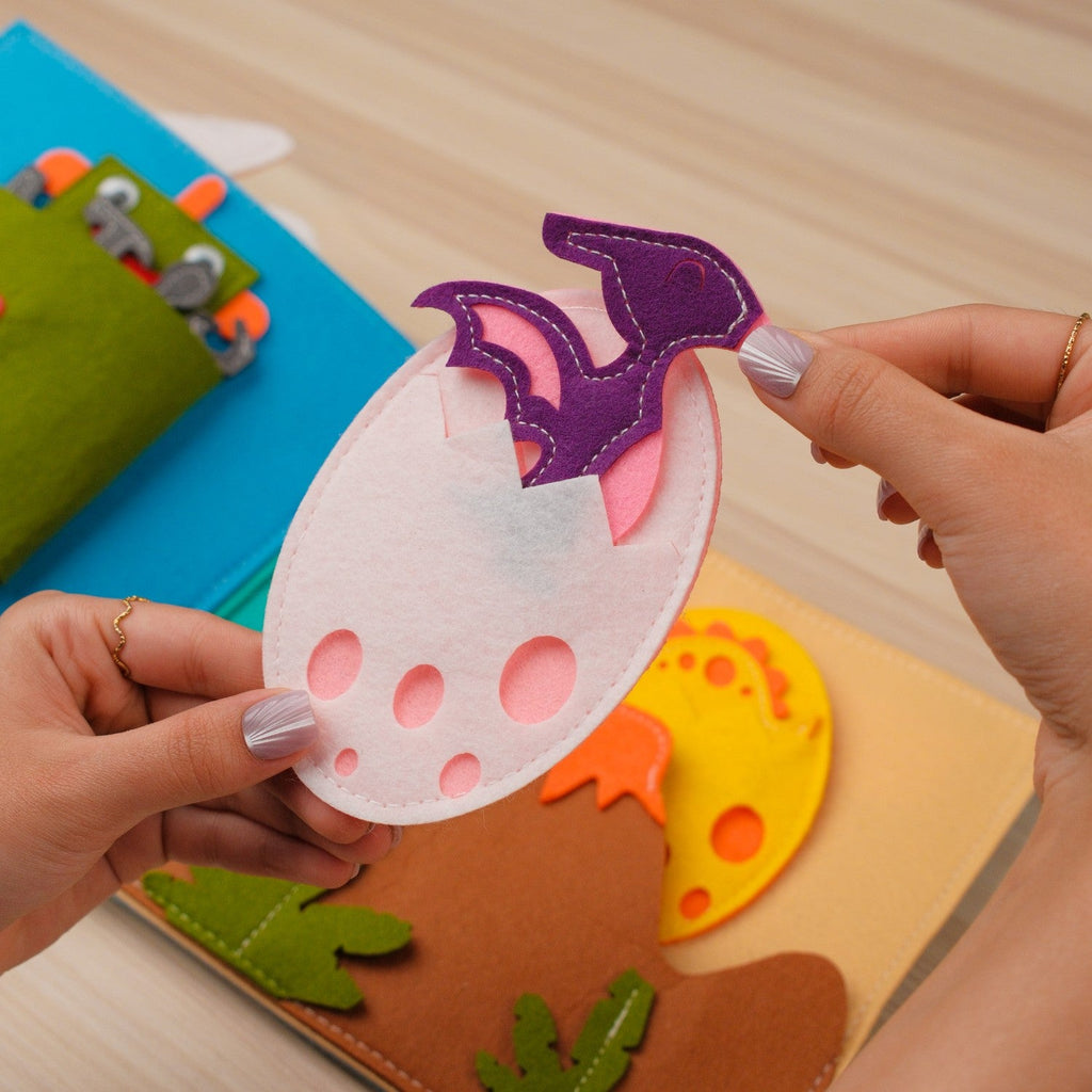 Blue House Quiet Book for Boys — Dress-Up, Robot Toolbox & Dinosaur Eggs