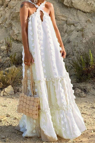 Halter Cross Front Maxi Dress