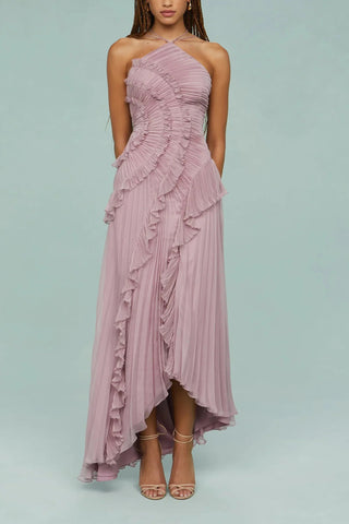Ruffled halterneck dress