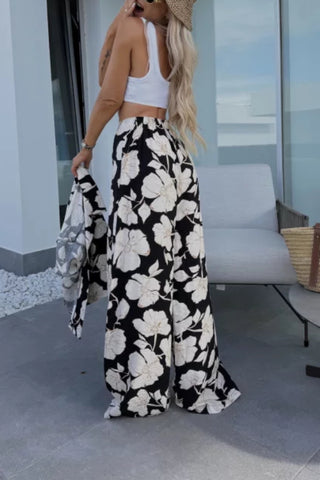 Lapel Printed Loose Casual Suit