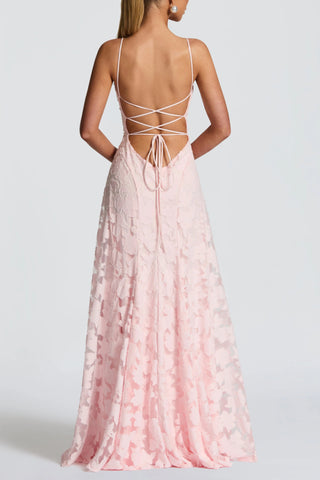 Sexy suspender chiffon elegant backless dress