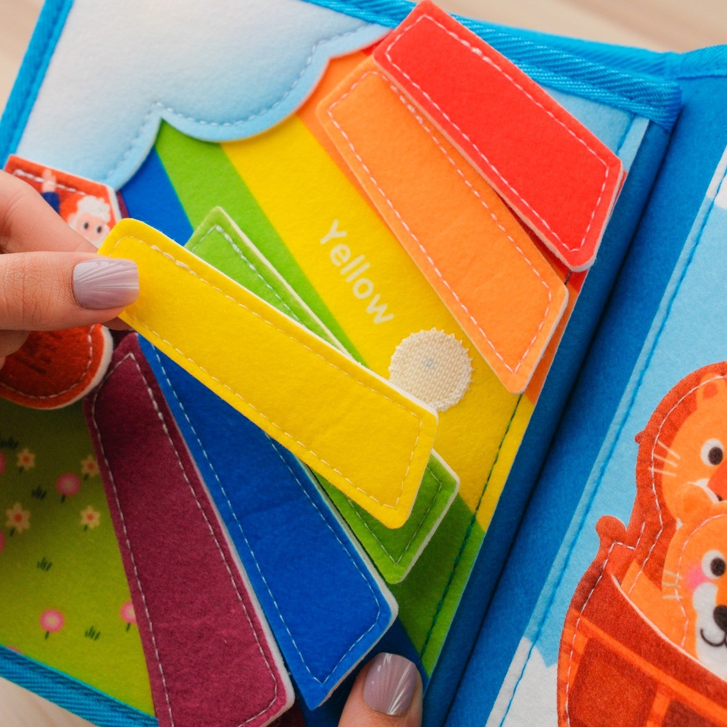 Noah's Ark Quiet Book — Whale with Baby, Threading Lion's Mane & Rainbow Colours