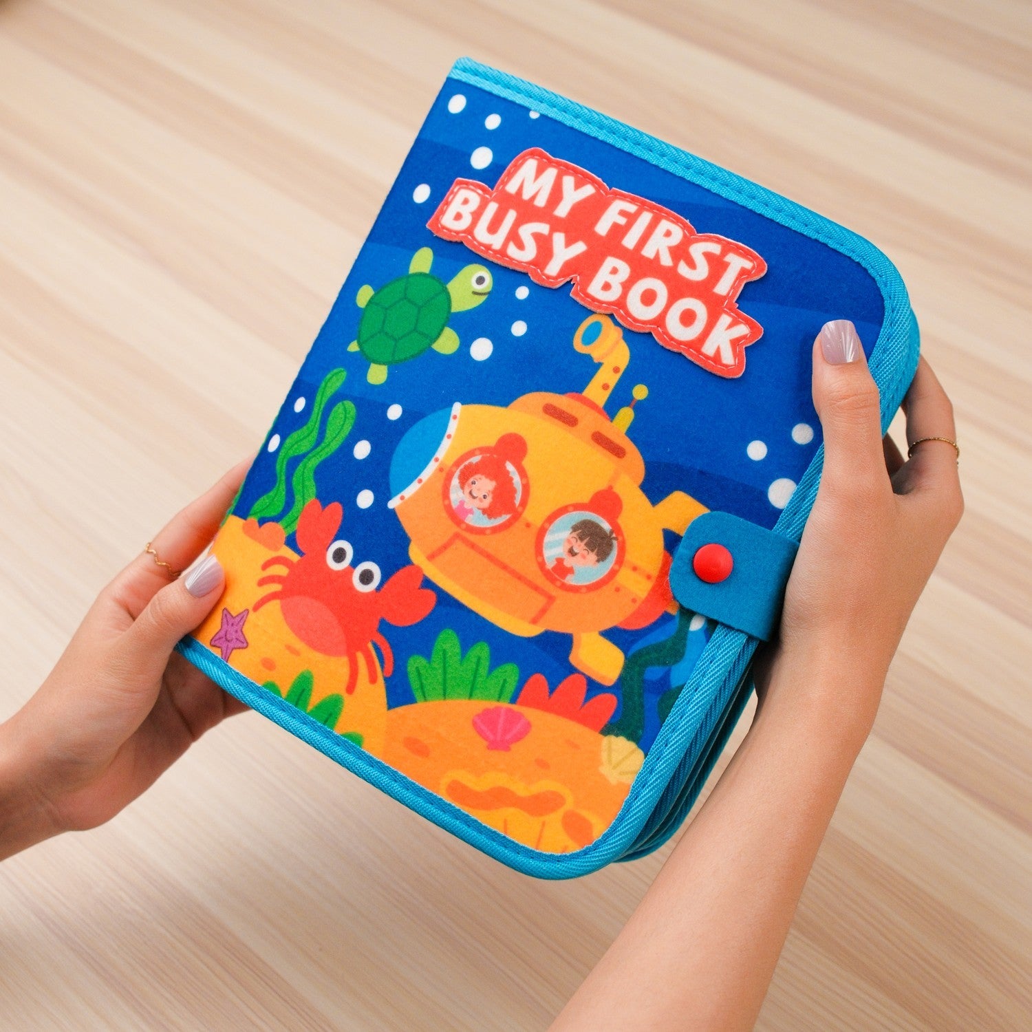 Ocean Adventure Quiet Book — Magic ABCD Torch & Magnetic Fishing