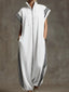 Three Stripe Sleeveless Zip Up Oversized Jogger Jumpsuit